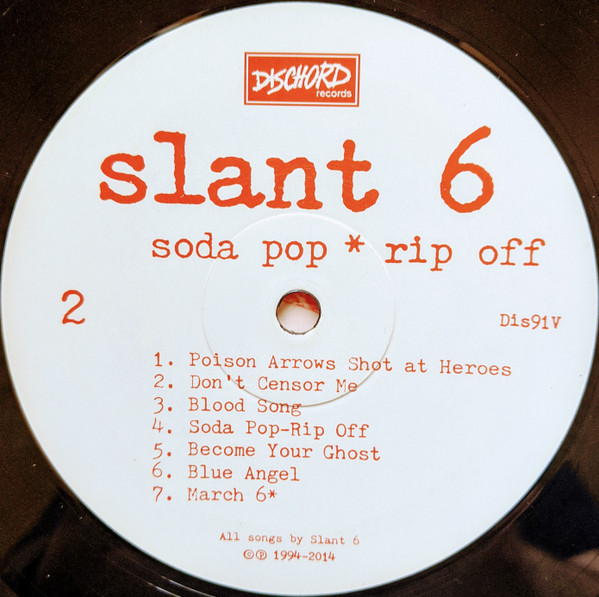 Slant 6 - Soda Pop * Rip Off | Dischord Records (Dis91V) - 4 Slant 6 - Soda Pop * Rip Off | Dischord Records (Dis91V) - 4