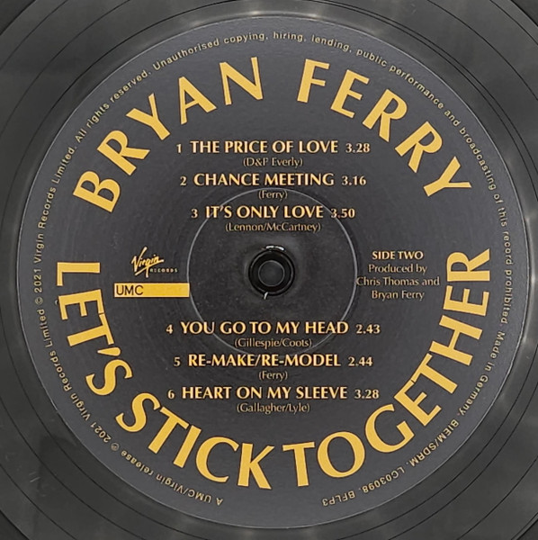 Bryan Ferry - Let's Stick Together | Virgin Records (BFLP3) - 4 Bryan Ferry - Let's Stick Together | Virgin Records (BFLP3) - 4