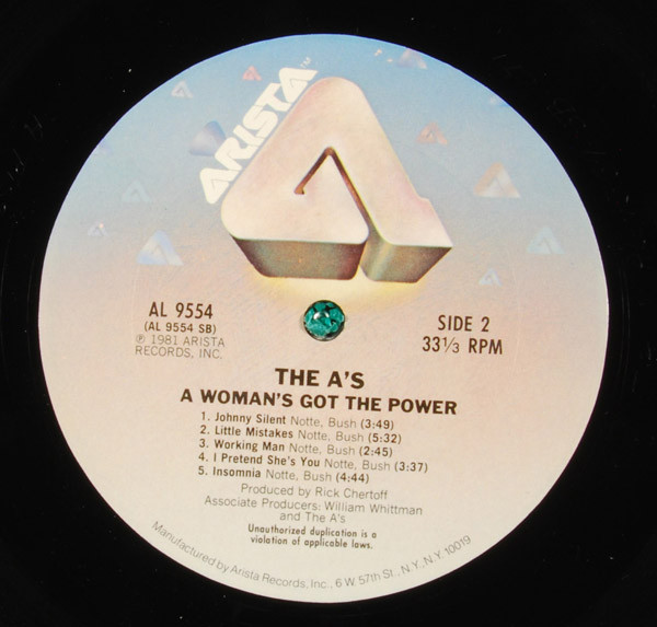 The A's - A Woman's Got The Power | Arista (AL 9554) - 4 The A's - A Woman's Got The Power | Arista (AL 9554) - 4