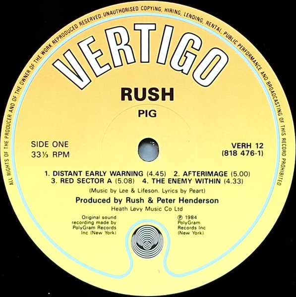 Rush - Grace Under Pressure | Vertigo (VERH 12) - 3