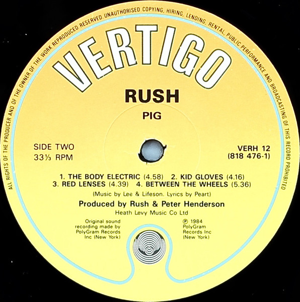 Rush - Grace Under Pressure | Vertigo (VERH 12) - 4