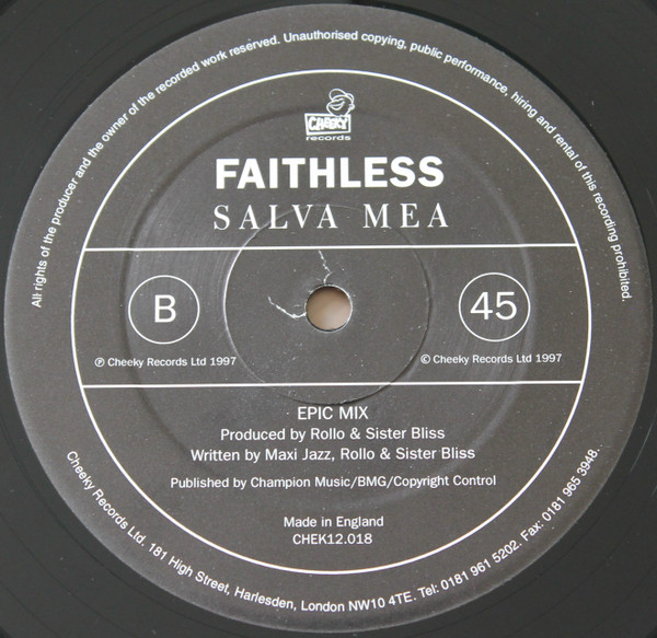 Faithless - Salva Mea | Cheeky Records (CHEK12.018) - 4