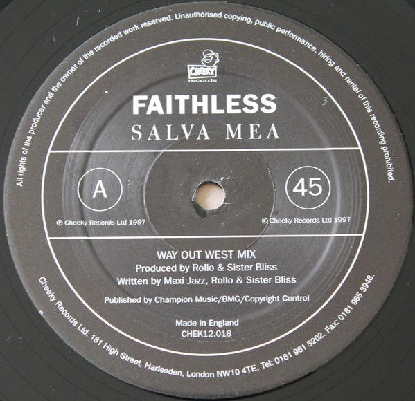 Faithless - Salva Mea | Cheeky Records (CHEK12.018) - 3