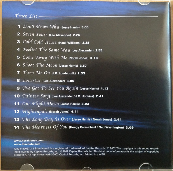 Norah Jones - Come Away With Me | Blue Note (7243 5 82067 2 2) - 4 Norah Jones - Come Away With Me | Blue Note (7243 5 82067 2 2) - 4