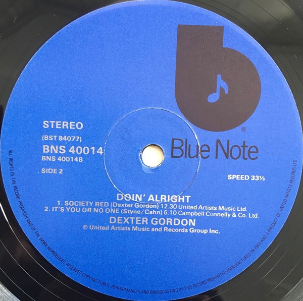 Dexter Gordon - Doin' Allright | Blue Note (BNS 40014) - 4