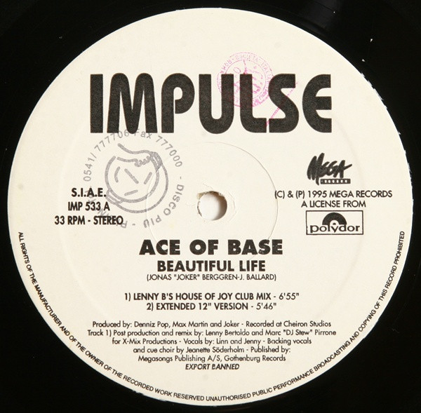 Ace Of Base - Beautiful Life | Impulse (IMP 533) - main Ace Of Base - Beautiful Life | Impulse (IMP 533) - main