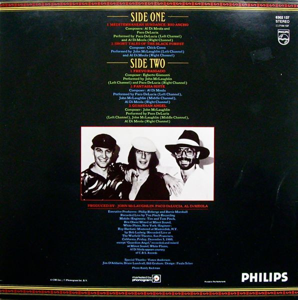 Al Di Meola / John McLaughlin / Paco De Lucía - Friday Night In San Francisco | Philips (6302 137) - 2 Al Di Meola / John McLaughlin / Paco De Lucía - Friday Night In San Francisco | Philips (6302 137) - 2