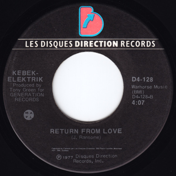 Kebekelektrik - Journey Into Love / Return From Love (7") [Vinyl] | Les Disques Direction Records (D4-128) - 2