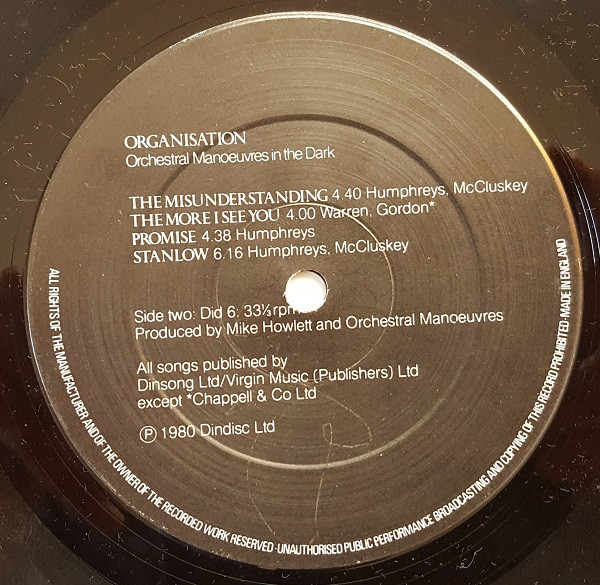 Orchestral Manoeuvres In The Dark - Organisation | Dindisc (DID 6) - 4