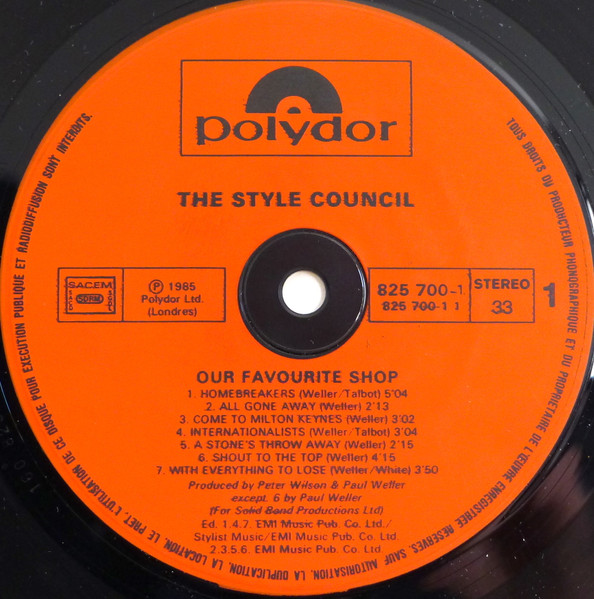 The Style Council - Our Favourite Shop | Polydor (825 700-1) - 4 The Style Council - Our Favourite Shop | Polydor (825 700-1) - 4