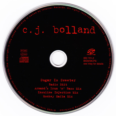 CJ Bolland - Sugar Is Sweeter | Polydor (850 721-2) - 3