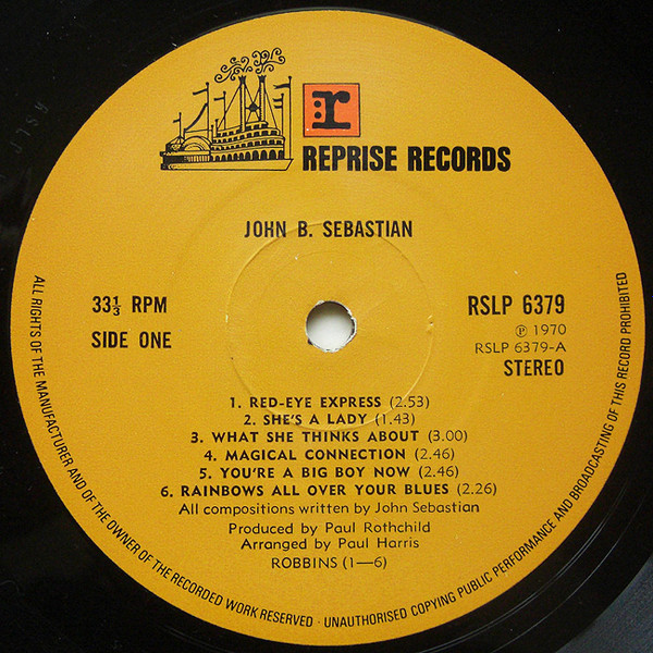 John Sebastian - John B. Sebastian | Reprise Records (RSLP 6379) - 3