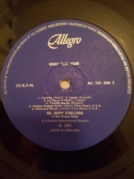 Happy O'Hallihan - Honky Tonk Classics | Allegro Records (ALL733) - 3