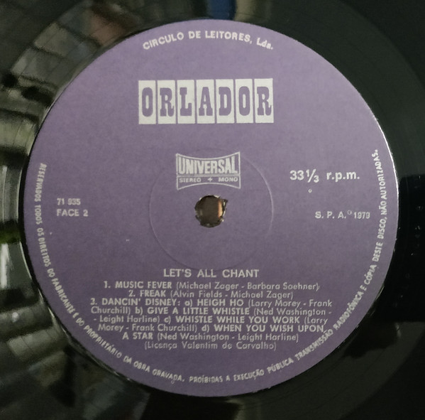 The Michael Zager Band - Let's All Chant | Orlador (71 935) - 4