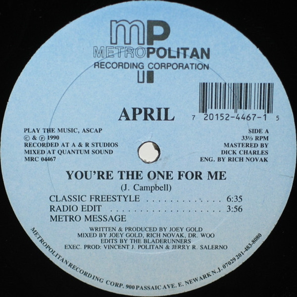 April - You're The One For Me | Metropolitan Recording Corporation (MRC 04467) - main