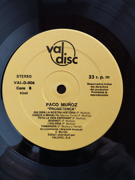 Paco Muñoz - Prometença | Valdisc (VAL-D-006) - 4