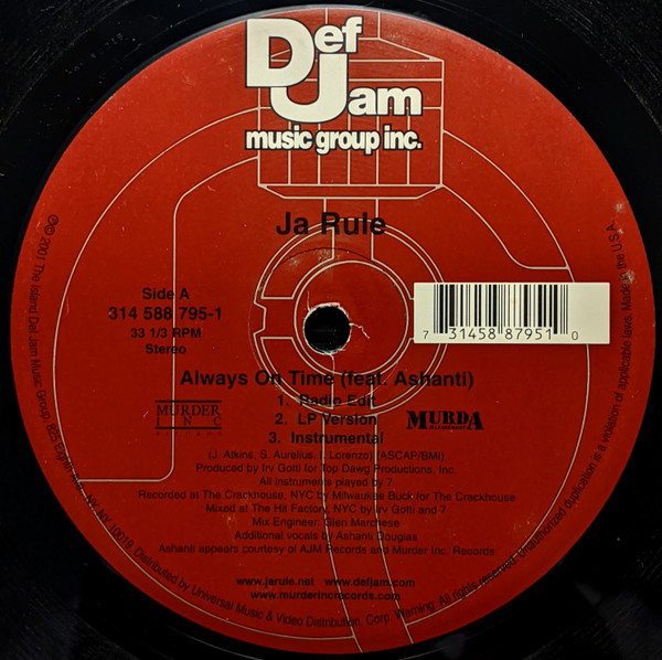 Ja Rule - Always On Time | Def Jam Recordings (314 588 795-1) - 2