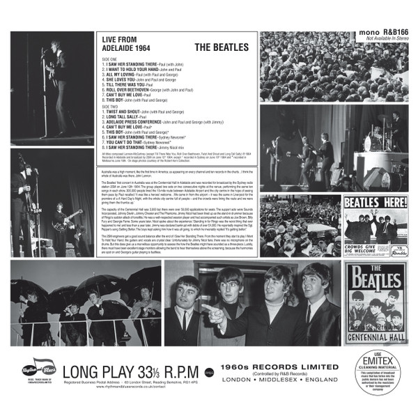 The Beatles - Live From Adelaide 1964 | 1960s Records (R&B166) - 4 The Beatles - Live From Adelaide 1964 | 1960s Records (R&B166) - 4
