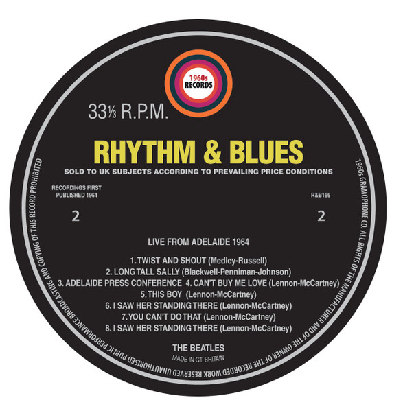 The Beatles - Live From Adelaide 1964 | 1960s Records (R&B166) - 3 The Beatles - Live From Adelaide 1964 | 1960s Records (R&B166) - 3