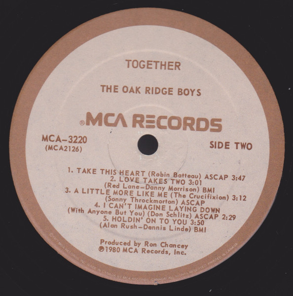 The Oak Ridge Boys - Together | MCA Records (MCA 3220) - 4 The Oak Ridge Boys - Together | MCA Records (MCA 3220) - 4