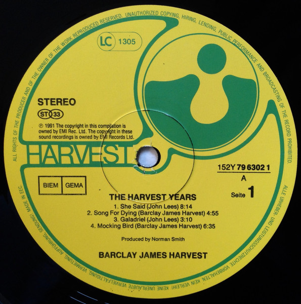 Barclay James Harvest - The Harvest Years | Harvest (152Y 79 6302 1) - 3