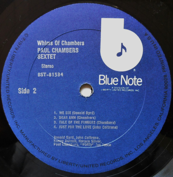 Paul Chambers Sextet - Whims Of Chambers | Blue Note (BST-81534) - 4 Paul Chambers Sextet - Whims Of Chambers | Blue Note (BST-81534) - 4