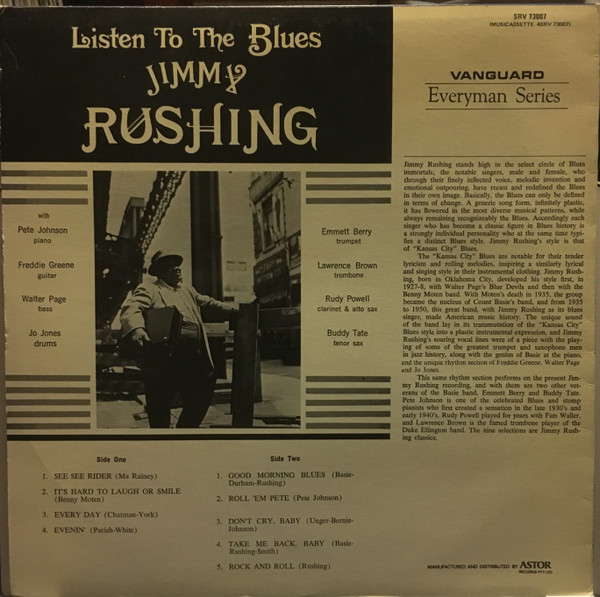 Jimmy Rushing - Listen To The Blues | Vanguard (SRV 73007) - 2