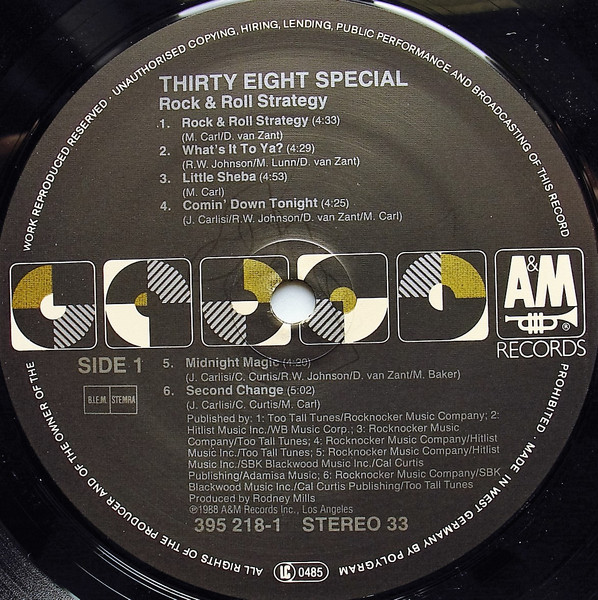 38 Special - Rock & Roll Strategy | A&M Records (395 218-1) - 3