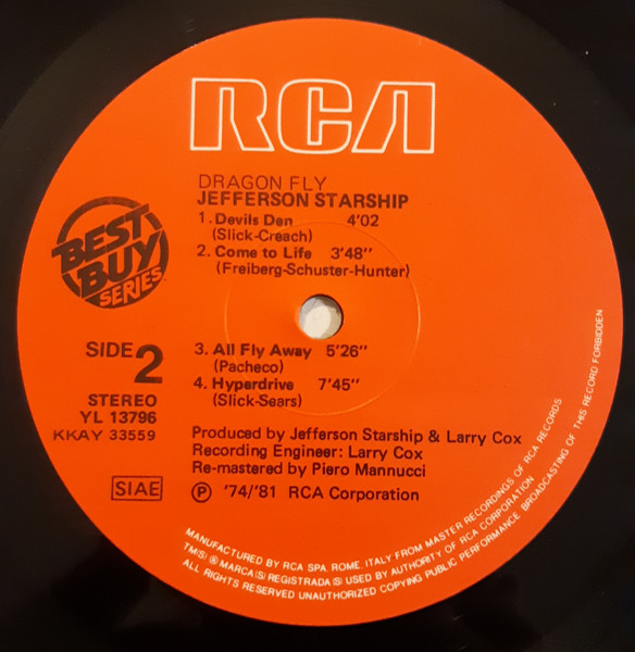 Jefferson Starship - Dragon Fly | Grunt (YL 13796) - 3