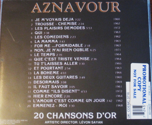 Charles Aznavour - 20 Chansons D'or | EMI (8319822) - 2 Charles Aznavour - 20 Chansons D'or | EMI (8319822) - 2