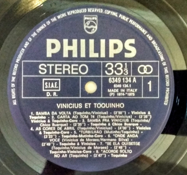 Toquinho & Vinicius - Vinicius / Toquinho | Philips (6349 134 A) - 3