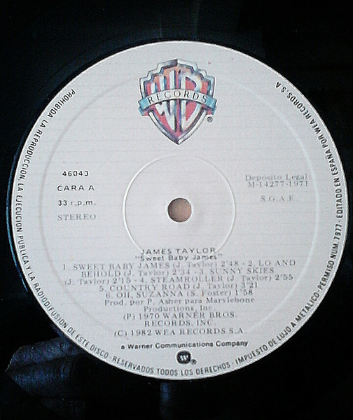 James Taylor - Sweet Baby James | Warner Bros. Records (46043) - 3