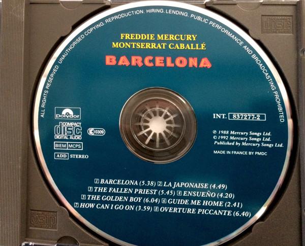 Freddie Mercury & Montserrat Caballé - Barcelona | Polydor (INT 837277-2) - 3