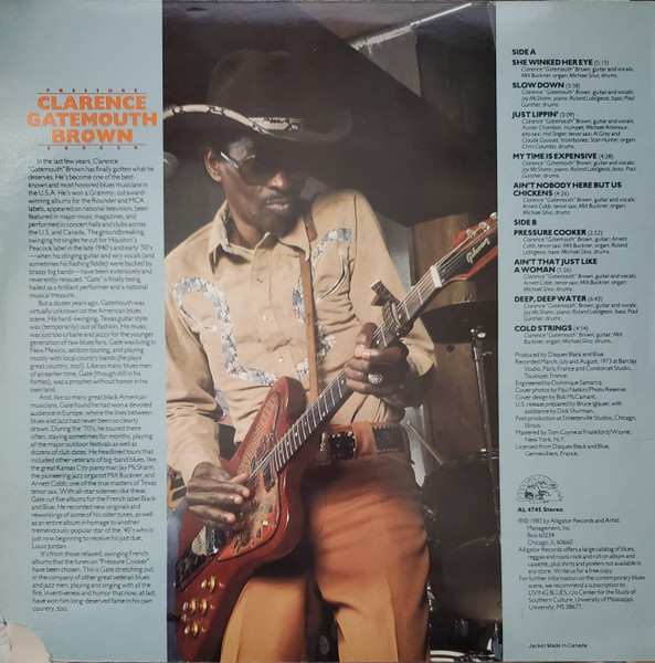 Clarence "Gatemouth" Brown - Pressure Cooker | Alligator Records (AL 4745) - 2 Clarence "Gatemouth" Brown - Pressure Cooker | Alligator Records (AL 4745) - 2