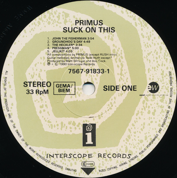 Primus - Suck On This | Interscope Records (7567-91833-1) - 3