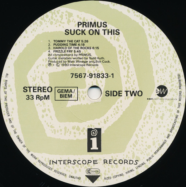Primus - Suck On This | Interscope Records (7567-91833-1) - 4