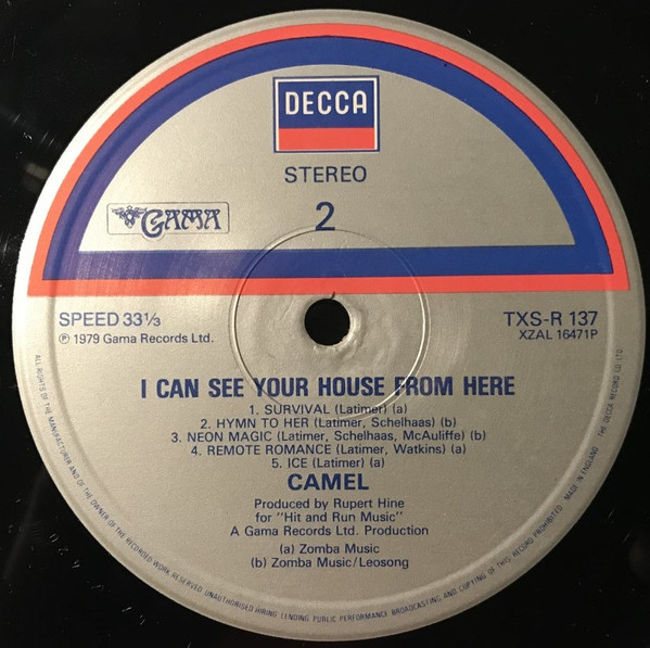 Camel - I Can See Your House From Here | Decca (TXS-R 137) - 3