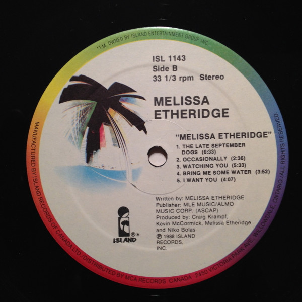 Melissa Etheridge - Melissa Etheridge | Island Records (ISL 1143) - 3 Melissa Etheridge - Melissa Etheridge | Island Records (ISL 1143) - 3