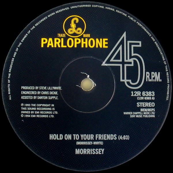 Morrissey - Hold On To Your Friends | Parlophone (12R 6383) - 4