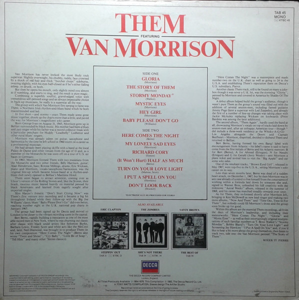 Them Featuring Van Morrison - Them Featuring Van Morrison | Decca (TAB 45) - 2