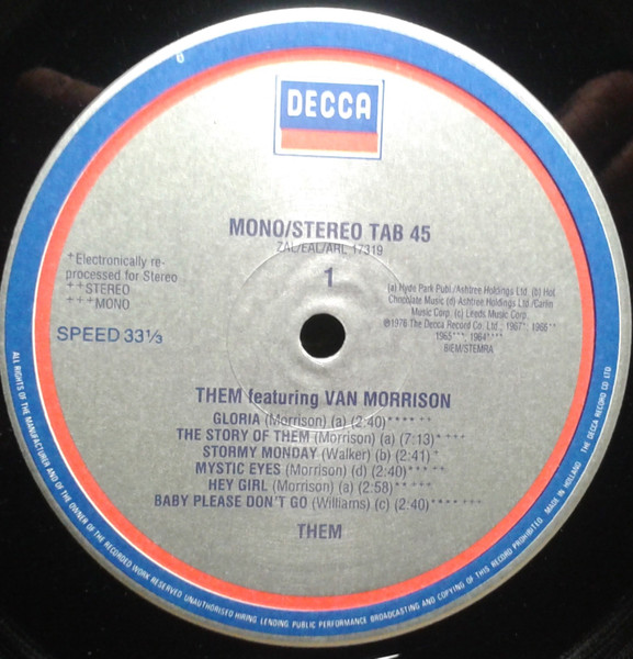 Them Featuring Van Morrison - Them Featuring Van Morrison | Decca (TAB 45) - 3