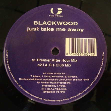 Blackwood - Just Take Me Away | Blue Village (BV 3039) - 2