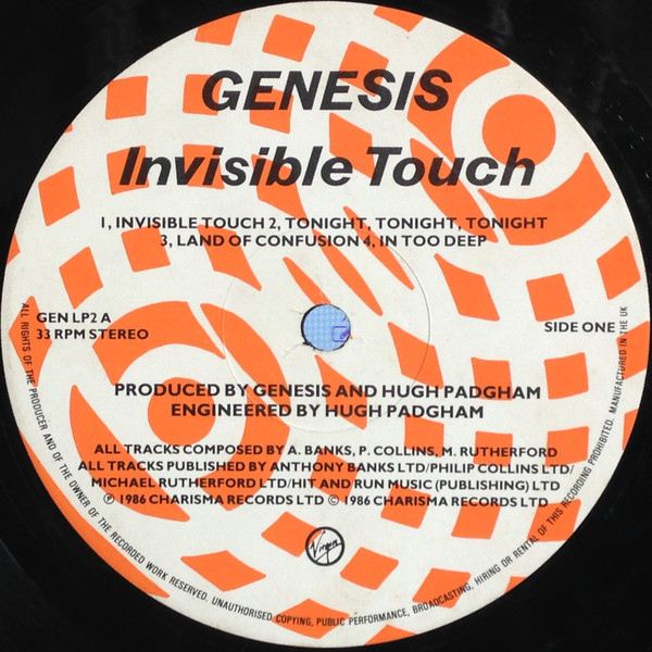 Genesis - Invisible Touch | Virgin (GEN LP2) - 3