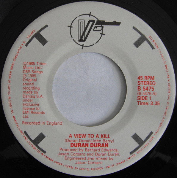 Duran Duran - A View To A Kill (7") [Vinyl] | Capitol Records (B 5475) - 3