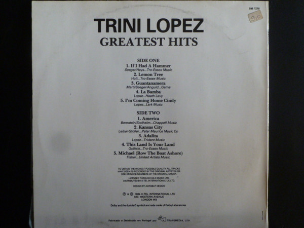 Trini Lopez - Greatest Hits | Transmedia (ONE 1210)