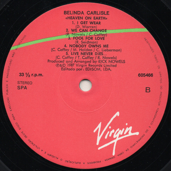Belinda Carlisle - Heaven On Earth | Virgin (605466) - 4
