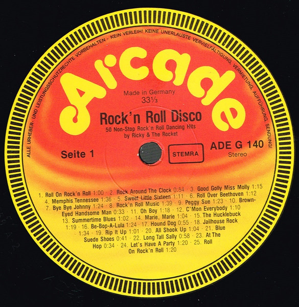 Ricky & The Rockets - Rock'n Roll Disco - 50 Non-Stop Rock'n'Roll Dancing Hits | Arcade (ADE G 140) - 3