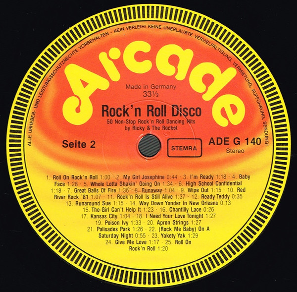 Ricky & The Rockets - Rock'n Roll Disco - 50 Non-Stop Rock'n'Roll Dancing Hits | Arcade (ADE G 140) - 4