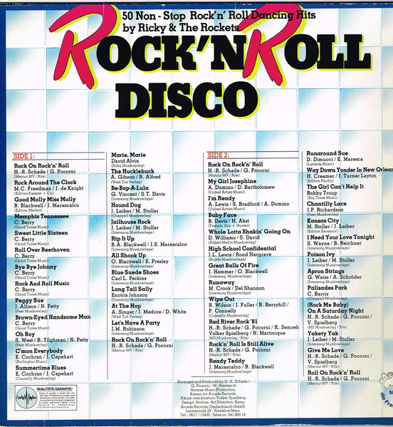 Ricky & The Rockets - Rock'n Roll Disco - 50 Non-Stop Rock'n'Roll Dancing Hits | Arcade (ADE G 140) - 2
