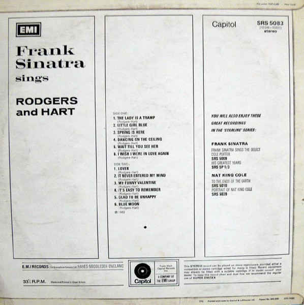 Sings Rodgers And Hart